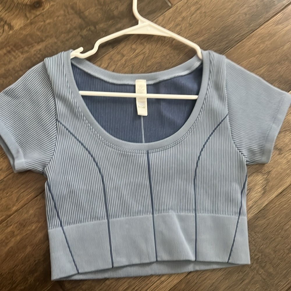 Aerie Blue Ribbed Crop Top